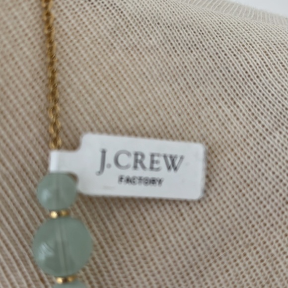 NWT J. Crew Light Green Translucent Beaded Necklace - Picture 4 of 4